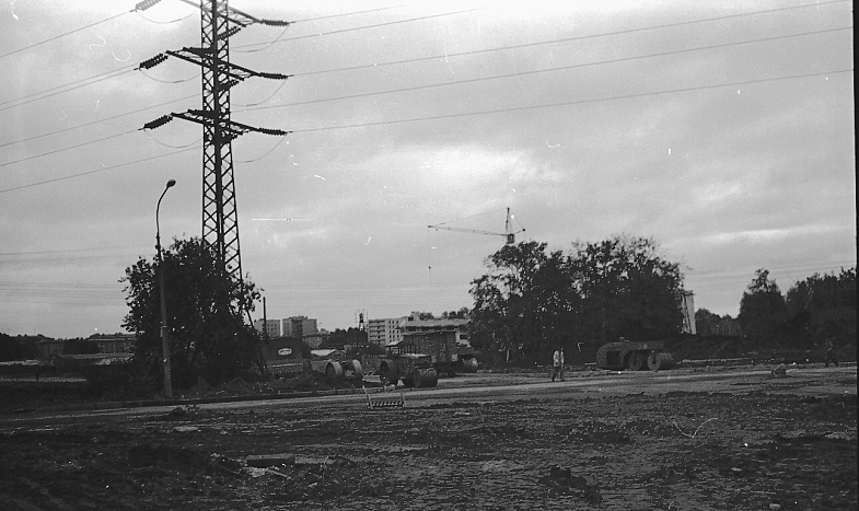 Строительство проспекта Маршала Блюхера. Примерно 1980 год.